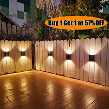 2PCS LED Outdoor Garden Solar Up Down Wall Lights Waterproof Courtyard Path Lamp