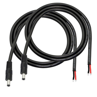DC Power Pigtails Cable,3Ft DC 5.5MM X 2.1MM Male Plug to Bare Wire Open End Pow