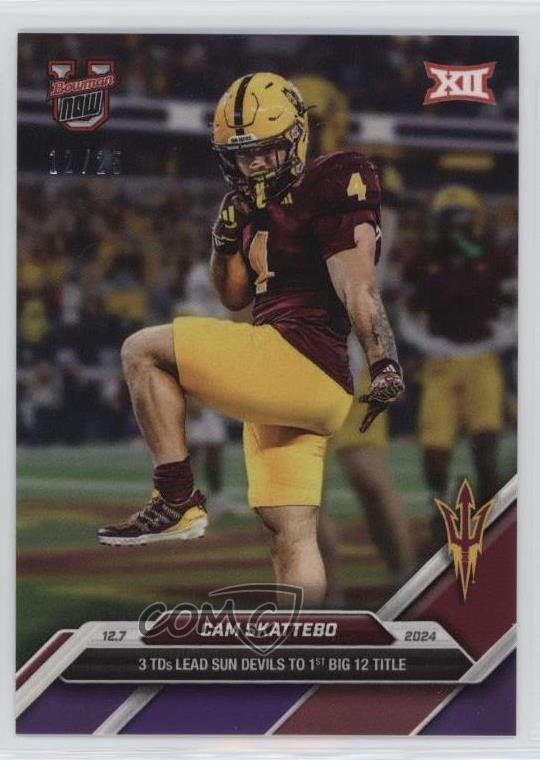 2024 Bowman U Now Purple 12/25 Cam Skattebo #55 0ae