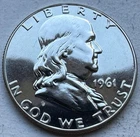 1961 Proof Franklin Half Dollar 90% Silver-INV#8574
