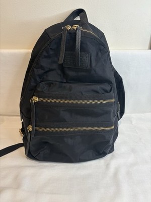 Marc Jacobs Women s Medium Blue Zip Backpack w/ Outer Pockets, Gold Hardware