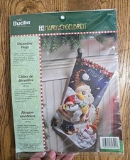 New Bucilla 2006 Mary Engelbreit December Hugs 18" Felt Stocking Kit 85341
