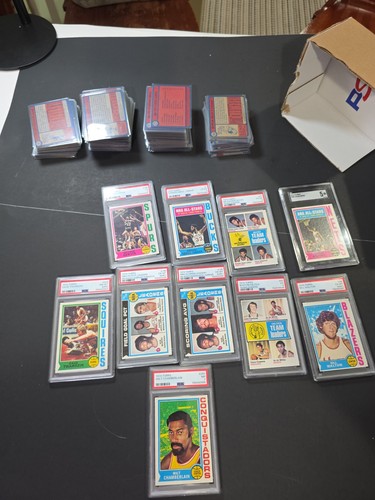 1974 Topps Basketball Complete Set 264 Cards In Sleeves, 9 Graded PSAs, Wilt 7!!
