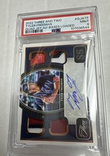 2022 Panini Three and Two - Quad Jersey Autographs Tyler Freeman #QJA-TF Red /3 
