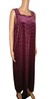 Vintage Velvet Burnout Dress Red Retro  Cottagecore Fairy Boho Sz L Dress -DP24