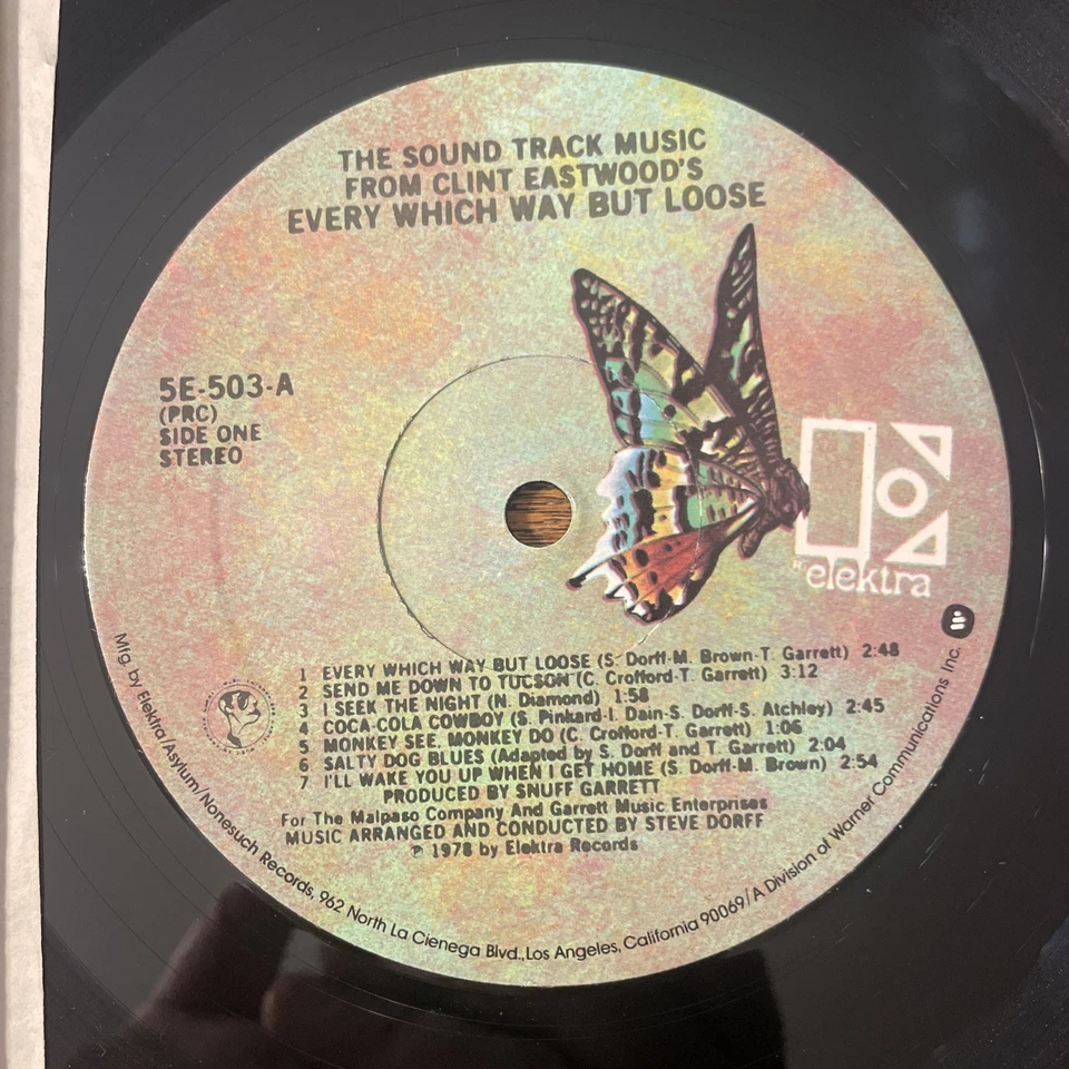 Every Which Way But Loose OST Soundtrack LP Elektra GF 1st USA Press EX!!!! - Image 3 of 4