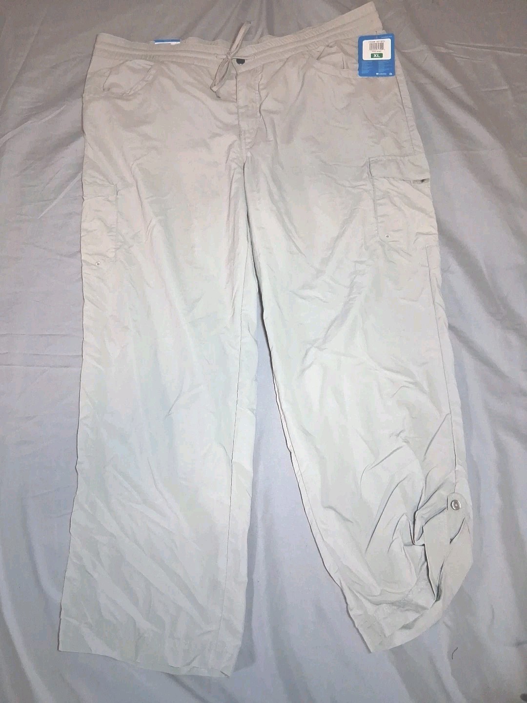 NWT Womens COLUMBIA Flint Gray Straight Leg Capris Pants Lightweight Sz XL