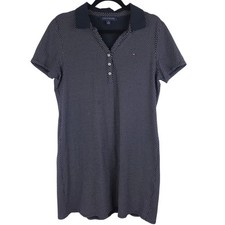 Tommy Hilfiger Navy Polka Dot Polo Dress XL Short Sleeve Golf Tennis Preppy