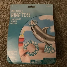 SHARK RING TOSS Inflatable Pool Party Kids Activity (1 Shark & 2 Rings) *NEW*