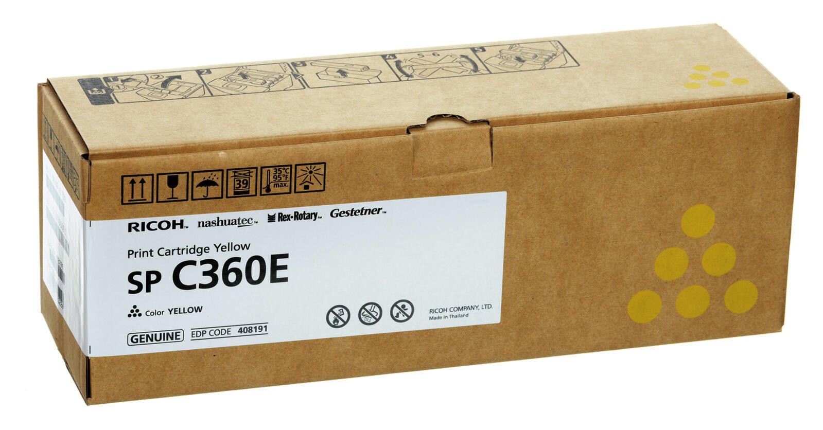 Оригинальный тонер Ricoh gelb 1500 шт 408191 для Ricoh SP C360DNW 17890₽