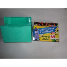 Crayola Limited Edition 64 Crayons 8 Retired Colors with Plastic Case 1 missing