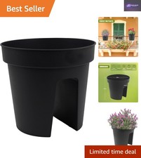 Eco-Friendly UV Resistant Plastic Flower Pot – Anthracite Balcony Planter 28x25