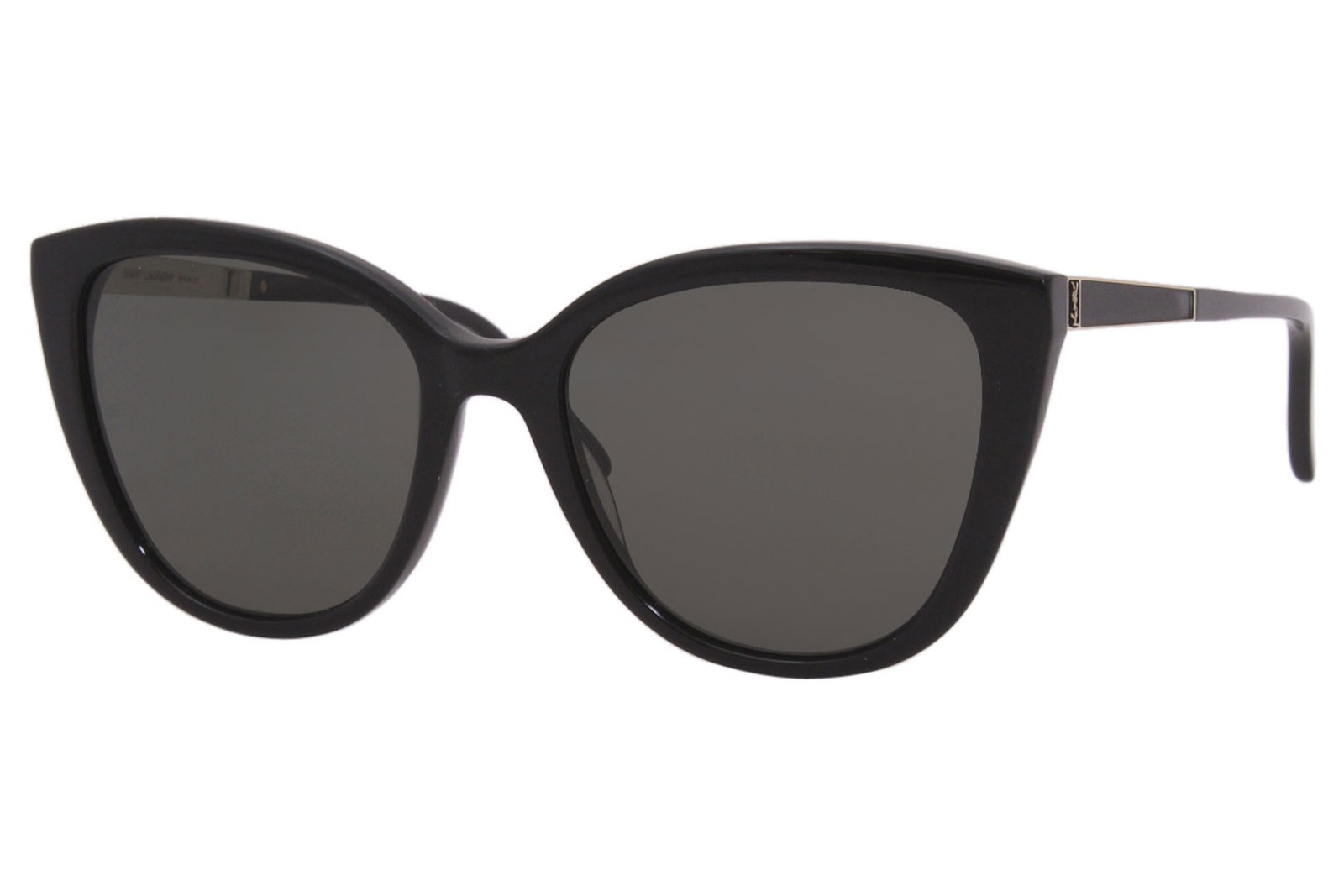 Saint Laurent SL M70 002 Occhiali da sole donna nero oro grigio lenti occhio di gatto 55 mm