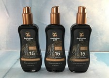 Australian Gold Bronzer Spray Gel Sunscreen SPF 15, 3 Pack, 8 oz Each, EXP 11/26