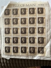 Isle of Man Stamp Collection Lot 1970s–1990s Used Sheet Penny Black Anniversary