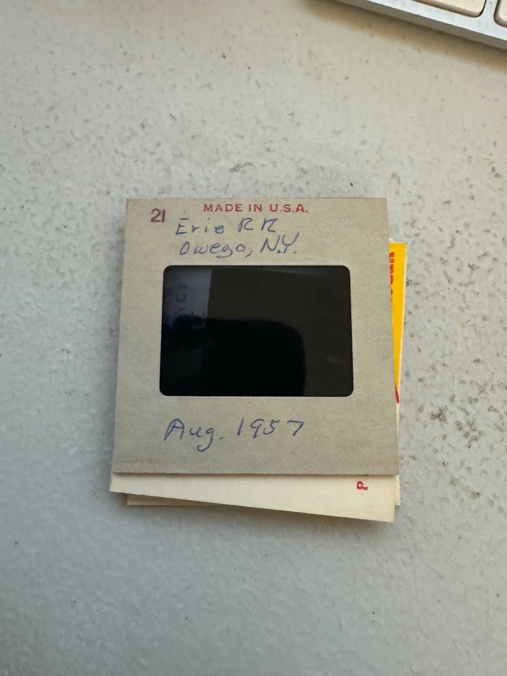 Original Slide EL Depot/Station Erie Lackawanna Owego NY 1957 RBK RDG Hopper - Image 2 of 3