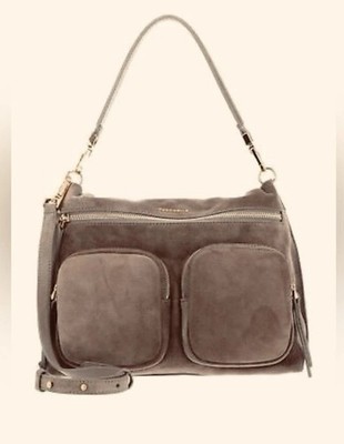Coccinelle Hyle Medium Suede Brown Mocha Bag Price Firm