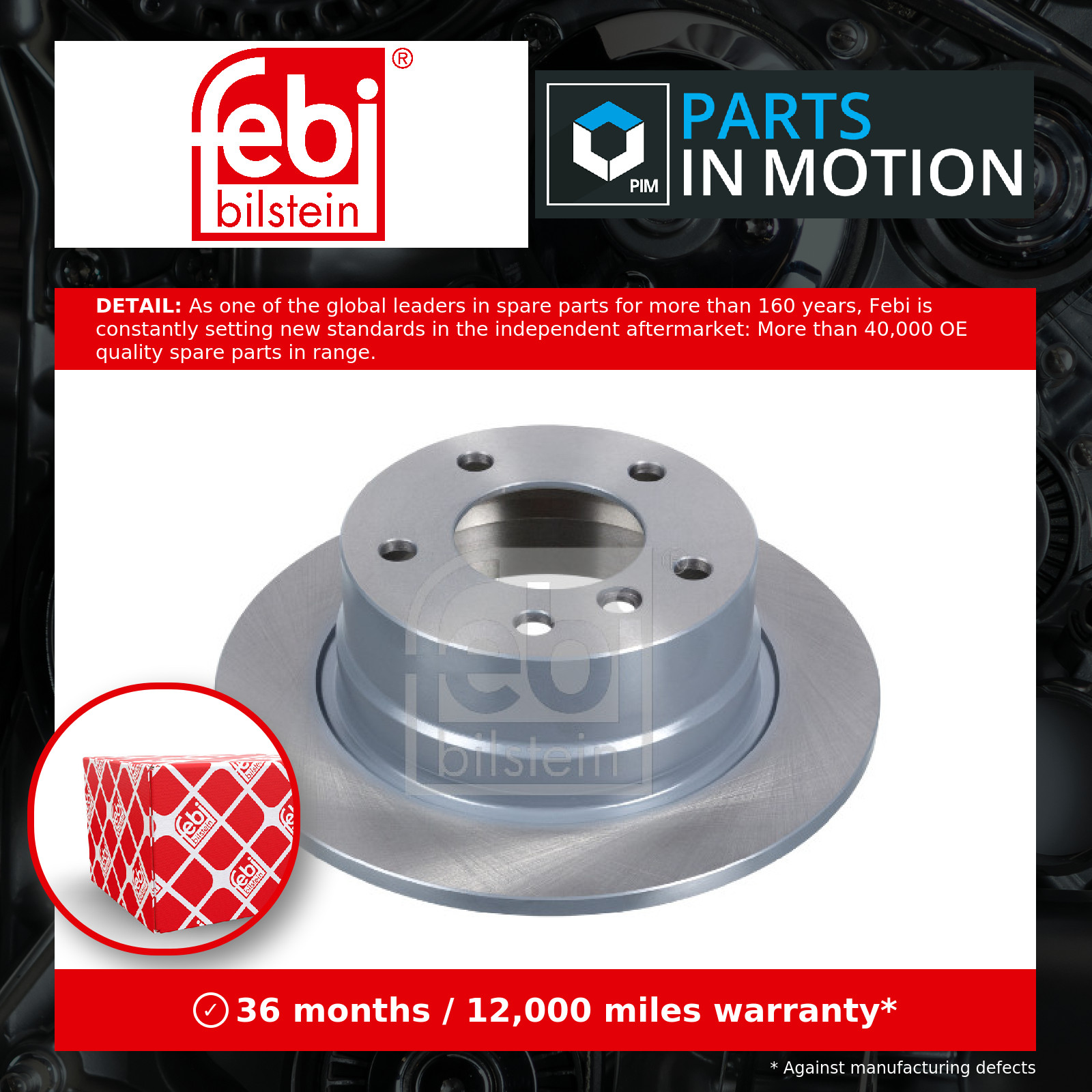 2x Brake Discs Pair Solid Rear 272mm 18630 Febi Set 34211160809 34216758552 New