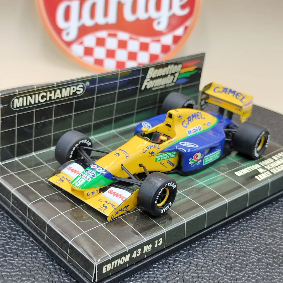 MINICHAMPS 1/43 Benetton Ford B191B Early Season 1992 Schumacher CAMEL 400920119 - Image 4 of 4