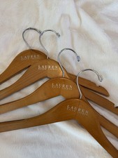 4 Flat POLO RALPH LAUREN Brown Wood Shirt Dress MCM Retail Coat Clothes Hangers