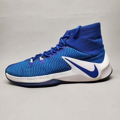 Nike Zoom Clear Out Mens Size 12 Royal Blue White Basketball Shoes 844372-444