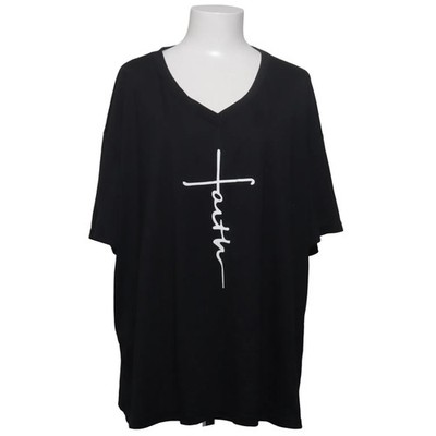 T-shirt, Größe: 5XL, Schwarz, Elasthan/Polyester, Print, Damen #aqi