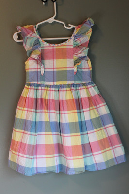 Tommy Bahama Cotton Sundress Ruffle Woven Spring Easter Plaid Girls Sz 4t