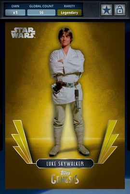 Topps Star Wars Digital Card Legendary 2025 Genesis Gold LUKE SKYWALKER (50cc)