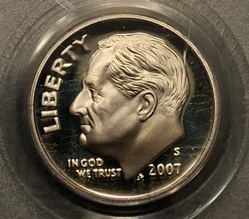 Verified 2007-S Proof Roosevelt Dime PCGS PR69DCAM Deep Cameo Near Perfect Coin