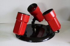 vintage Vrieland Design 1960/70's Red Enamel Ceiling Light Fitting 3 Spotlight