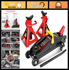 2 Ton Car Jack And Stands Kit - Heavy Duty Hydraulic Lift Redblack Automotive