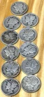 Mercury & Roosevelt Dimes Mixed Dates 90% Silver Circulated Lot Of 10 Ungraded.