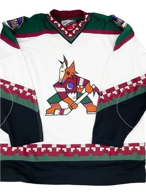 Vintage 90s Phoenix Coyotes NHL Pro Player White Jersey Size XXL Hockey Kachina