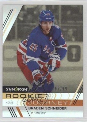 2022 Upper Deck Synergy Rookie Journey Gold Home 67/99 Braden Schneider RC 0u20