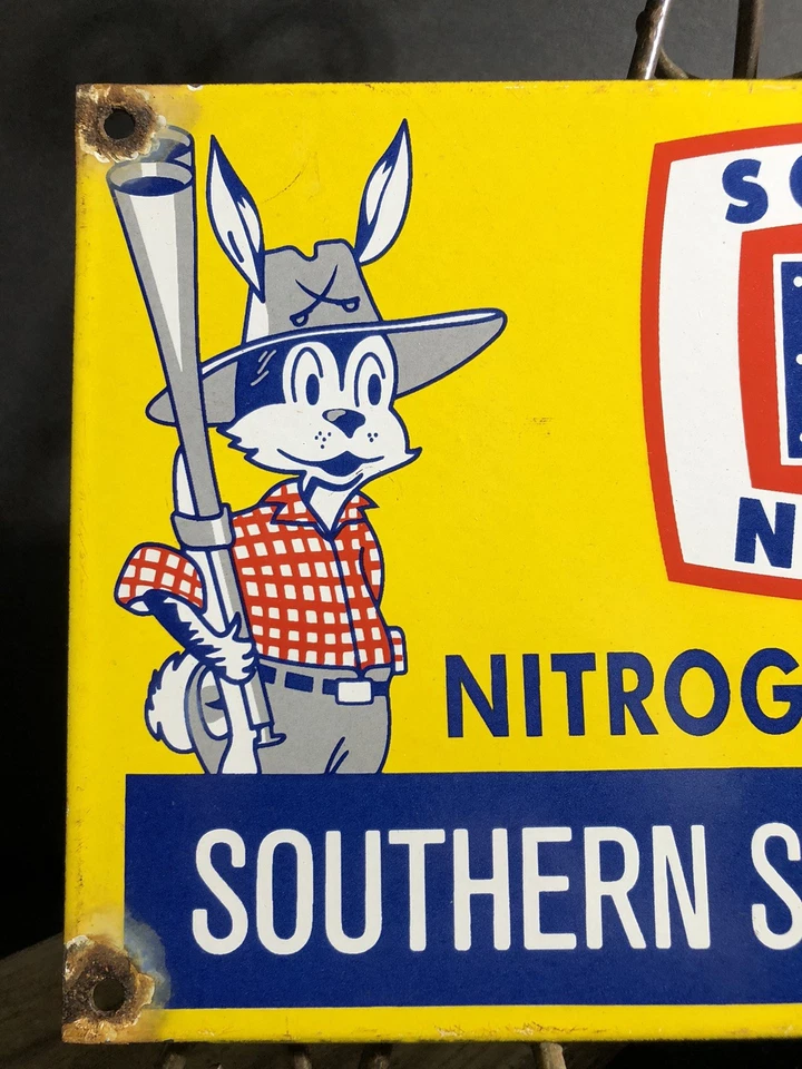 VINTAGE DIXIE SOUTHERN NITROGEN 12” PORCELAIN SOLUTIONS STATES CO-OP GAS SIGN - Image 4 of 4