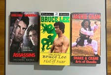 (VHS, 4 Movies) Snake and Crane, Assassins, The Real Bruce Lee, Fist of Fear