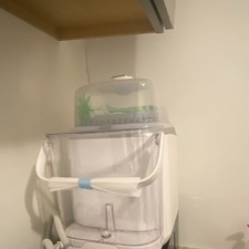 Bear Electric Baby Bottle Sterilizer for Baby Bottles White Clear Removable Tray