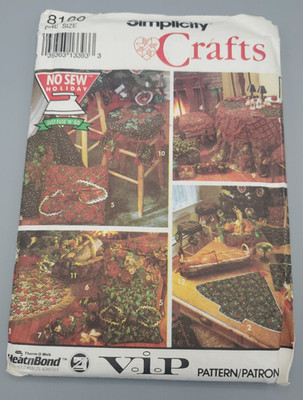 8160 Simplicity Holiday Xmas No Sew Pattern  Holiday Home Decor Linens Uncut