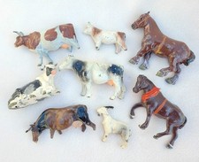 Vintage BRITAINS England Farm Animals Horses Cows Lot of 8