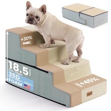 Gardner Pet Dog Stairs for Small Dogs 18.5" H, 4-Step Extra Wide Dog Steps fo...