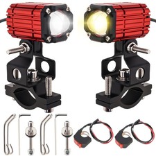 Windance 2pcs Motorcycle Headlight Auxiliary Light with Mounting Bracket,32W ...