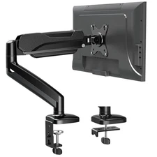 Single Monitor Desk Mount, Adjustable Arm for 32" Screen, VESA, Black