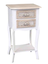 COMODINO LEGNO 2 CASSETTI CAMERA LETTO TELEFONO INGRESSO SHABBY CHIC 71*34*32 cm