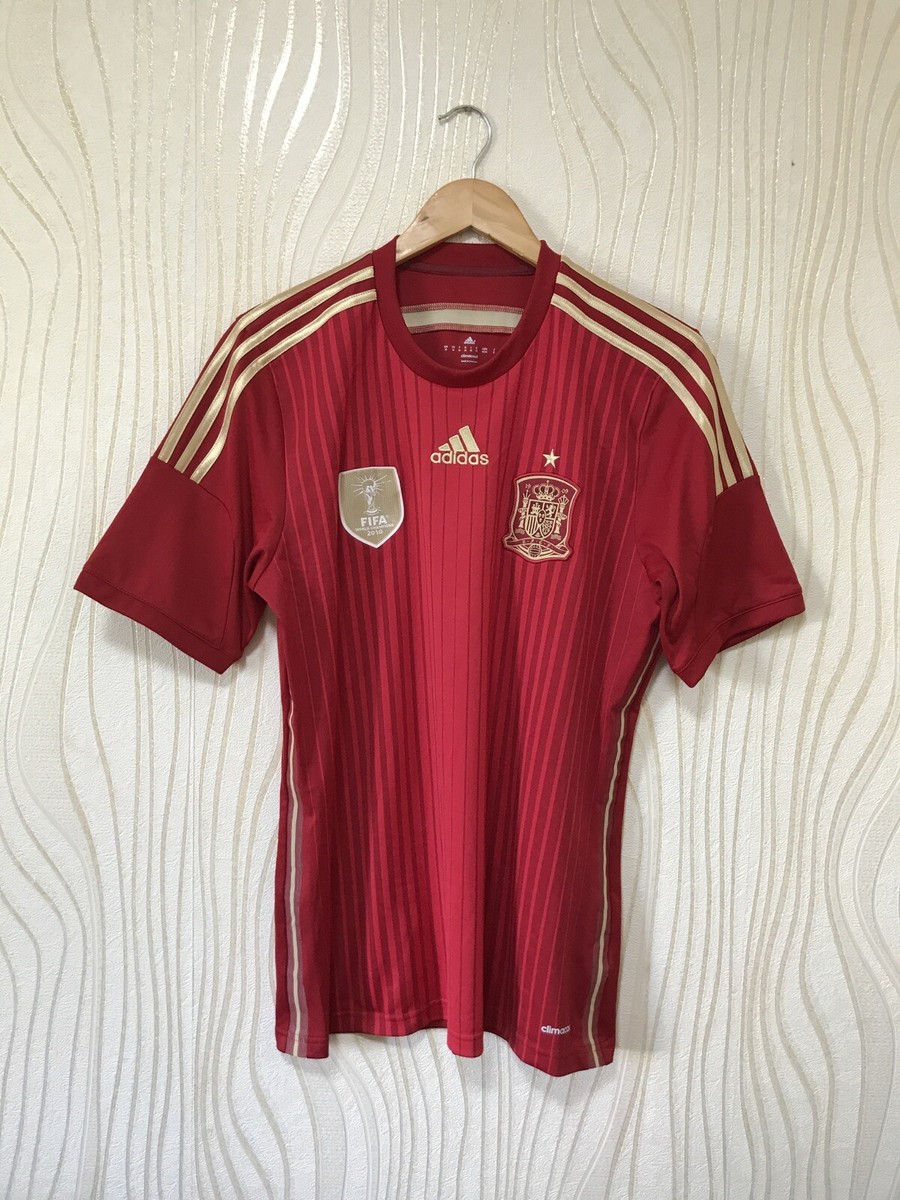 SPAIN 2014 HOME FOOTBALL SHIRT SOCCER JERSEY ADIDAS G85279 SPAIN 2014 HOME FOOTBALL SHIRT SOCCER JERSEY ADIDAS G85279