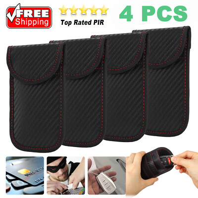 4er Auto Schlüssel Keyless Go Schutz RFID Funk Blocker Tasche Etui Hülle Carbon