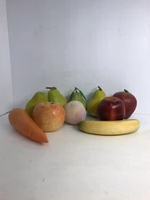 Vintage Faux Fruits and Vegetables Plastic Life Like Size Lot Of 10
