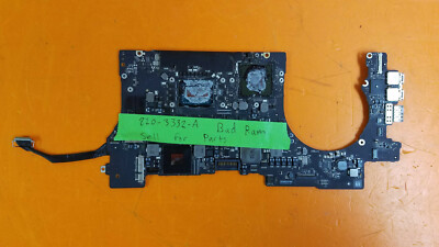       **AS IS BAD RAM** MacBook Pro A1398 Logic Motherboard 820-3332-A 