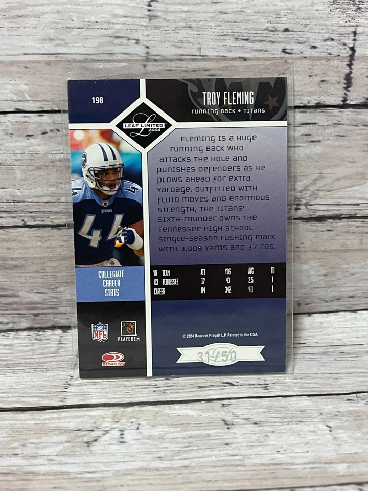 2004 Leaf Limited Silver Spotlight #198 Troy Fleming (#'d 31/50) - Image 2 of 2