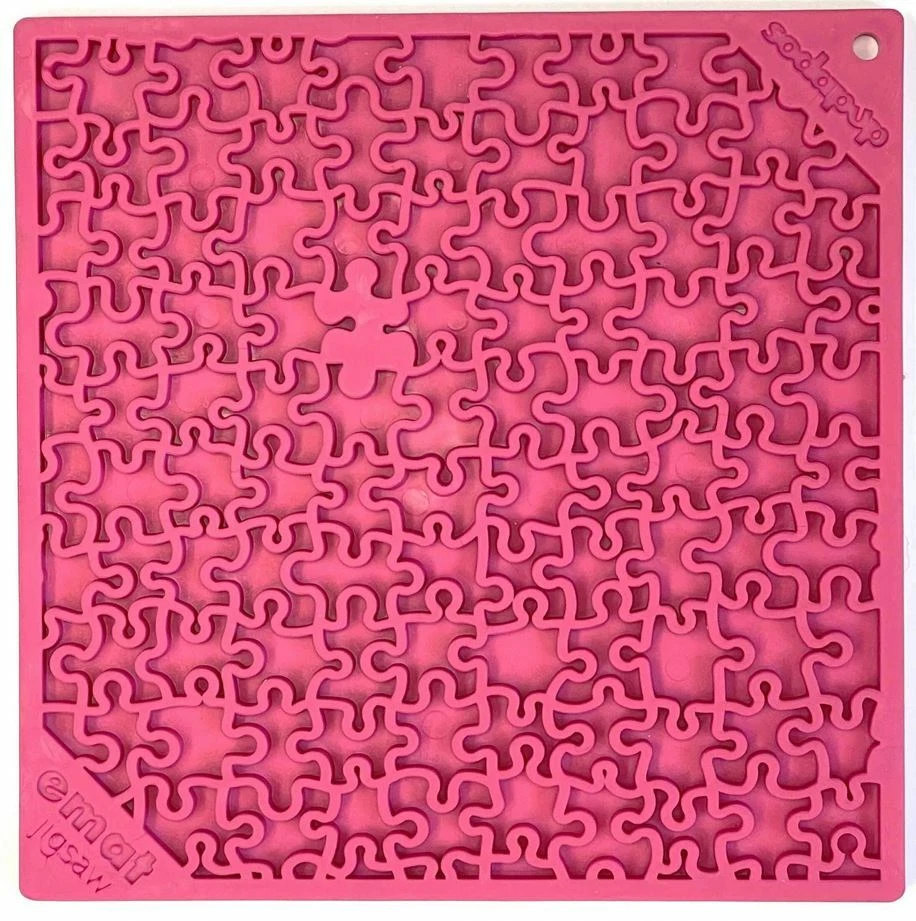 SodaPup Lick Mat - Enrichment EMAT with Puzzle Design - Pink - Dog Lick Mat