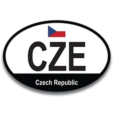 Magnet Me Up CZE Czech Republic Country Code Car Magnet Decal, 4x6 Inches